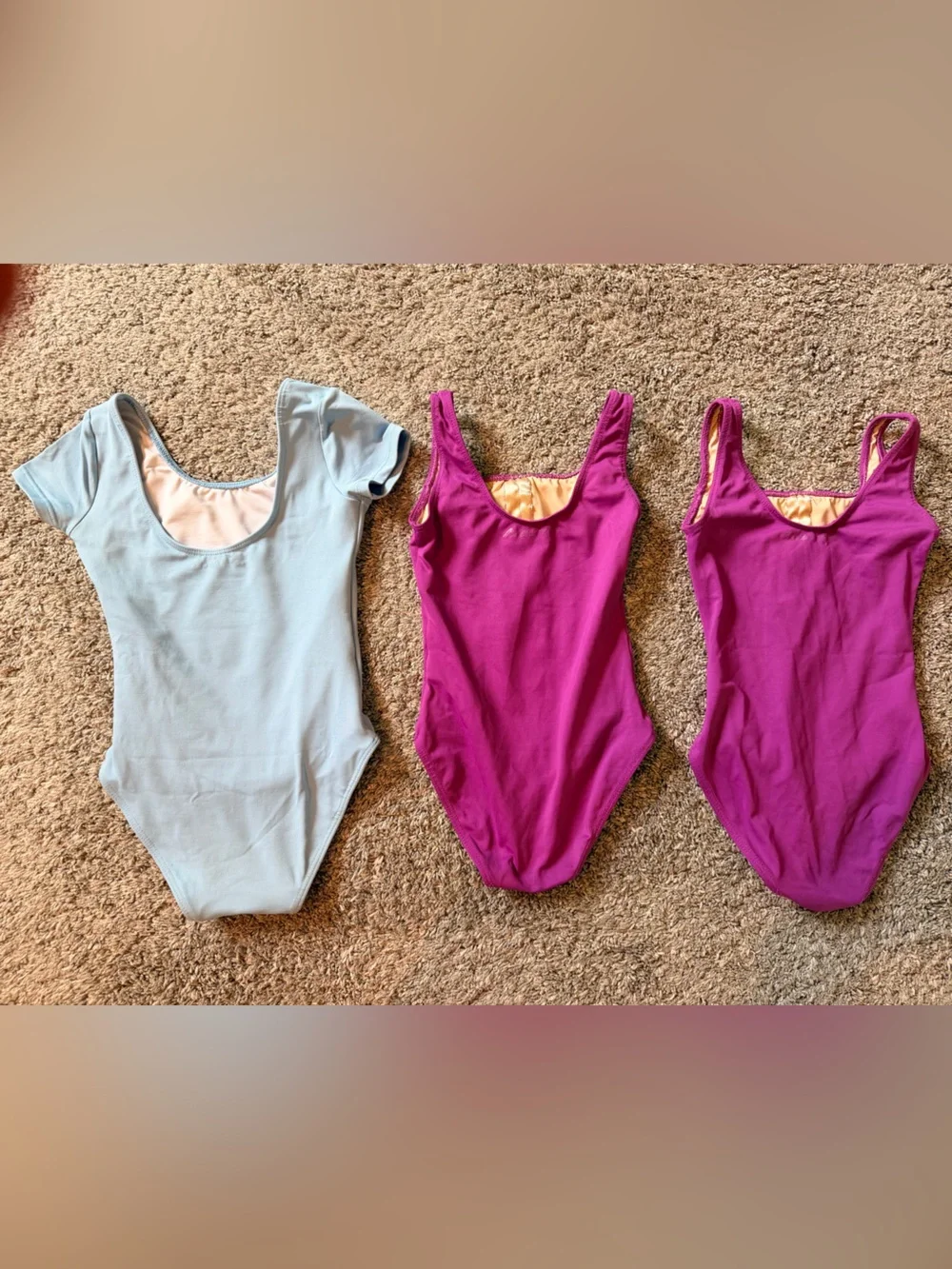 Girl’s One-Piece Leotard - Light Blue and Magenta Size 6